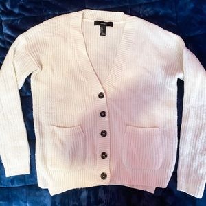 F21 Waffle Knit Button Down Cardigan